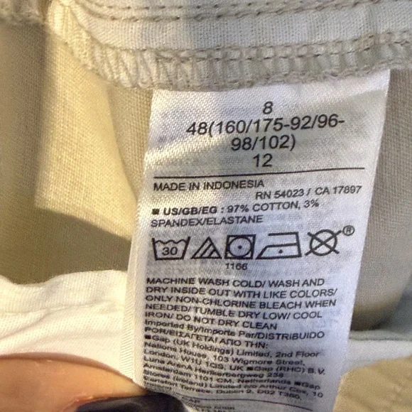 GAP Women's Khaki Elastic Waist Pleated Trousers - size 8 - Picture 13 of 14